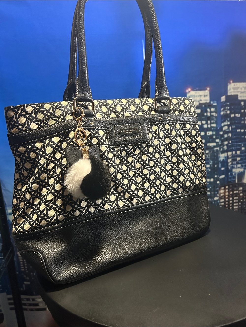 kate spade Black and White Patterned Tote